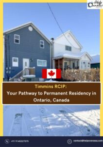 Visual representation of the Timmins RCIP program, featuring key sectors and occupations in demand for skilled professionals seeking permanent residency in Canada.