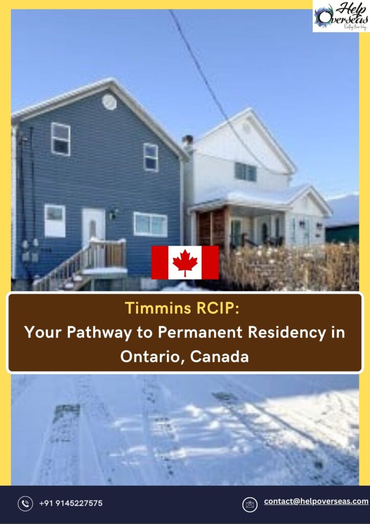Visual representation of the Timmins RCIP program, featuring key sectors and occupations in demand for skilled professionals seeking permanent residency in Canada.